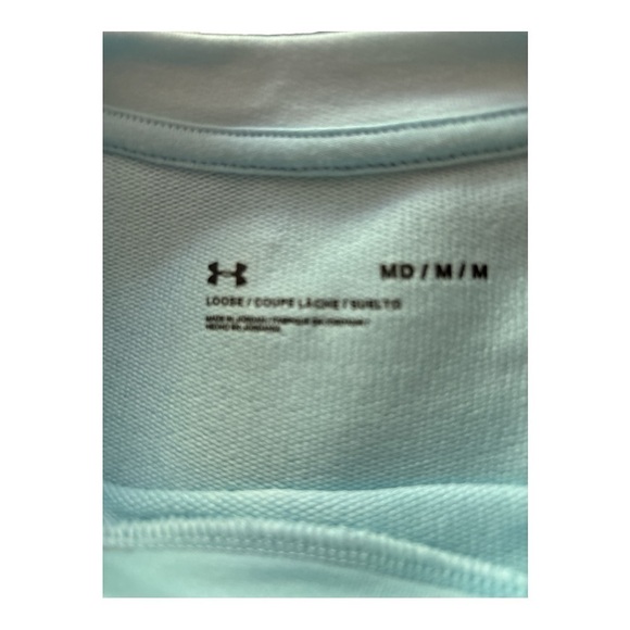 UNDER ARMOUR lightweight sweatshirt, blue, loose fit Medium, pockets. Crew neck - Picture 5 of 5